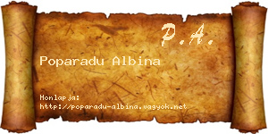 Poparadu Albina névjegykártya